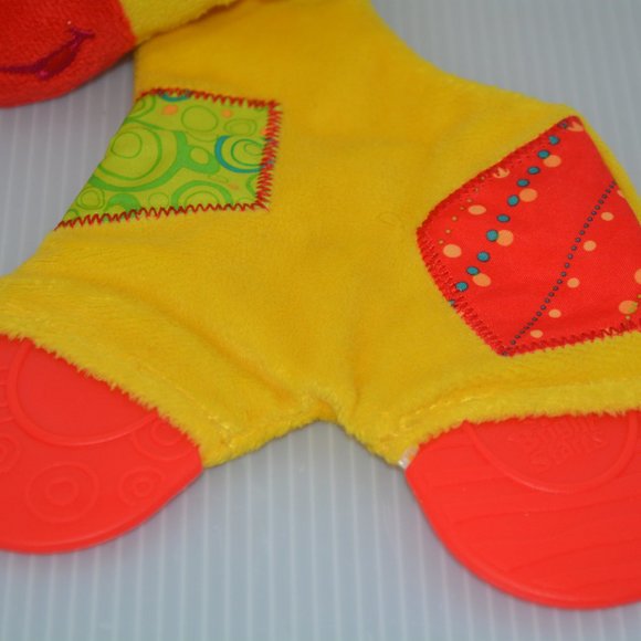 Bright Starts Yellow Giraffe Plush Snuggle Teether Crinkle Baby Activity Toy - Picture 3 of 6